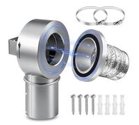 Focket Giunto Magnetico per Presa D'aria per Asciugatrice, Kit Connettore Magnetico per Presa D'aria per Asciugatrice con Tenuta Ermetica a 90 Gradi con Condotto da 4" e 2 Morsetti