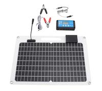 Focket Kit Pannello Solare con Regolatore di Carica Solare Dual USB 100A 12V 24V con Display del Livello di Potenza, Caricabatterie a Pannello Solare per Rimorchio Barca Marina,