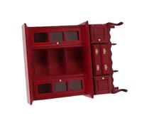 Focket Libreria per Casa delle Bambole in Scala 1:12, 2 ante e 2 Cassetti Aperti Dal Design Realistico, Libreria per Casa delle Bambole in Scala 1:12, in Miniatura con Legno di Betulla Lavorato a