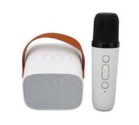 Focket Macchina per Karaoke, Altoparlante Bluetooth Portatile con Batteria Ricaricabile 2000mAh, Set Microfono Wireless con 6 Effetti Sonori per Feste per Adulti e Bambini all'aperto (WHITE)
