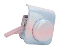 Focket Mini 12 Custodia per Fotocamera Istantanea, Protezione PU PEIGLIO APPROUPAGGIO PROFURE CON OCCOLO RETTURALI PERCOLTA PERCOLTA PERCOLATURA (Blu Rosa)