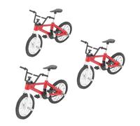 Focket Modello di Bicicletta, Modello di Bici per Casa delle Bambole in Stile Montagna retrò in Scala 1:12, Bici da Dito in Miniatura con Set da 3 Pezzi per la Camera da Letto di Casa, Soggiorno,