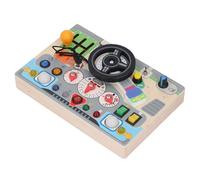 Focket Montessori Busy Board per Il più Piccolo, Scheda di attività Sensoriale del Volante per Auto in Legno con Caratteristiche di Gioco Fantasioso per l'apprendimento Precoce e Lo Sviluppo delle