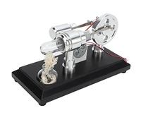 Focket Motore Stirling, Motore a Vapore in Acciaio Inossidabile Spazzolato Modello Giocattolo per Scienze Fisiche con Generatore LED Colorato per Progetti Scientifici per Bambini Educazione e
