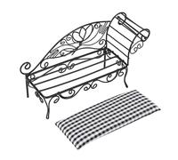 Focket Panchina in Miniatura delle Bambole, Divano di Ferro in Stile Vintage con Cuscini per Box/Cover per Bambole in Scala 1:12, Set di Divani in Miniatura per Decorazioni per la Casa da Bambola