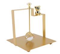 Focket Portatovaglioli da tavolo, dispenser per tovaglioli quadrati con graziosa decorazione a forma di orsetto, dispenser da tavolo per tovaglioli per casa, hotel, ufficio (D'oro)