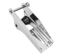 Focket Rullo di Ancoraggio per Barche, Musone di Prua in Acciaio Inossidabile Lucidato da 200 Mm con Rullo in Nylon Nero e Perno a Molla, per Uso Marino di Yacht e Rimorchio per Barche