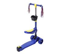 Focket Scooter per Bambini Pieghevoli, 3 Ruote con Manubrio di Altezza Regolabile e Controllo di Rilevamento Intelligente, Sella Curva per Guida Stabile, Luce a LED e Musica per