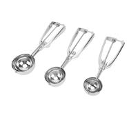 Focket Set di Biscotti da 3 Pezzi, Paletta di Gelato in Acciaio Inossidabile 304 per la Cottura con Rilascio di Grilletto e Manico Non Slip, Impasti per Biscotti per Gelato