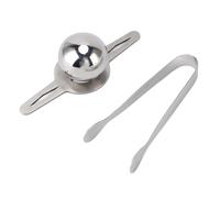 Focket Sfera di caffè Congelato, Riduce l'acidità e Migliora il Sapore Sfera di Ghiaccio in Acciaio Inossidabile, Strumento di Raffreddamento del caffè con Pinza per Rack per Cocktail di Bourbon