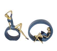 Focket Statua di Ragazza in Resina Che Legge Statuetta di Yoga con Rapporto Aureo tridimensionalità e Base Antiscivolo per la Decorazione della Scrivania dell'ingresso della Libreria