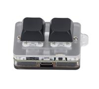 Focket Tastiera Acrilica a 2 Chiavi, Tastiera Macro Programmabile Switch Blu RGB con connettività USB C BT per Giochi e Lavoro