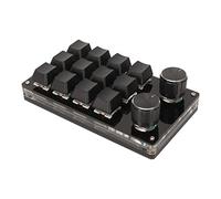 Focket Tastiera Meccanica, Mini Tastiera da Gioco Programmabile a 12 Tasti Interruttore Blu Doppie Manopole per Scorciatoie, Macro con Connessione Cablata RGB Plug and Play per Giochi da Ufficio