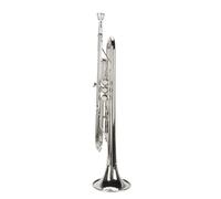 Focket Tromba in Sib, Set Standard da 3 Pezzi Tromba per Principianti con Tono Brillante e Forte Penetrazione, Strumenti in Ottone con Panno per la Pulizia del Bocchino Placcato Argento per Bambini