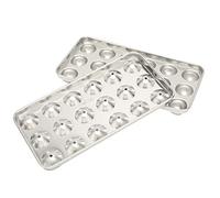 Focket Vassoio per Cubetti di Ghiaccio, Stampo per Ghiaccio a Forma di Palla in Acciaio Inossidabile Riutilizzabile con Coperchio per Bevande da Vino Ristorante Bar