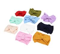 Fockety 10 Accessori per Capelli con Fiocco per Capelli per Neonati e Bambini - Morbidi Elastici per la Testa in 10 Colori per Concorsi di Bellezza e Accessori per Foto di Famiglia