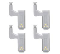 Fockety 10 Set di Cerniera LED LEGGIO Alto luminosità Materiale Addominali con 3 Perle a LED per Porta Dell'armadio (Luce calda + batteria)