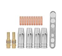 Fockety 17pcs MB 15AK MIG Saldatura Torcia Consumabili, Kit Portapunta in | Coppa ugello conico, punta di contatto 0,8 mm, parti di ricambio, compatibile con la torcia per saldatura MIG MB 15AK