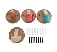 Fockety 4 Pezzi Ganci per Cappotto da Funghi in Legno, Ganci a Parete Intagliati in Legno Massiccio con Colori Vivaci, per la Conservazione della Borsa del Cappello in in Bagno in (Vite)