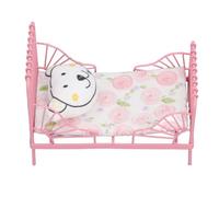 Fockety Accessori per la Decorazione Della Casa Delle Bambole, Letto In Metallo In Miniatura 1: 12 Letto Della Casa Delle Bambole Mobili per Custodia Delle Mobili In (Modello di fiori rosa)