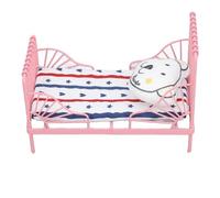 Fockety Accessori per la Decorazione Della Casa Delle Bambole, Letto In Metallo In Miniatura 1: 12 Letto Della Casa Delle Bambole Mobili per Custodia Delle Mobili In (Strip Pattern)