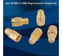 Fockety Adattatore Connettore SMA in Ottone Placcato Oro Costruzione Durevole per Strumenti e Connettore Coassiale 5 Pezzi
