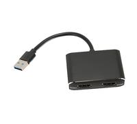Fockety Adattatore USB 3.0 a Doppio HDMI, Scheda Grafica Video Esterna Adattatore Display HDMI per Doppio Monitor 1920x1080P 5 Gbps USB C Splitter 2 Monitor Display Esteso per PC Laptop