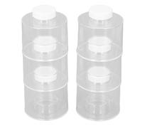 Fockety Barattoli Di Spezie, Plastica Implabile Conveniente per Spostatare Coperchio Separato Bottiglia Di Spezie Infrangible Trasparente 8,5 Cm Di Diametro Inferiore Torre Di Di