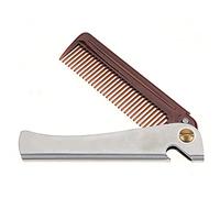 Fockety Barra Pieghevole Leggera e Comoda Fatta in Acciaio Inossidabile -forma di Olio per la Cura della Barba (Acciaio inossidabile pp+ambra)