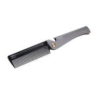 Fockety Barra Pieghevole Leggera e Comoda Fatta in Acciaio Inossidabile -forma di Olio per la Cura della Barba (Acetato nero + placcatura in acciaio inossidabile)