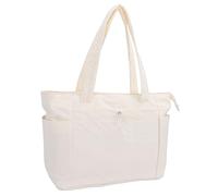 Fockety Borsa Tote da Donna, Borsa per Laptop in Tessuto Oxford Leggero con Scomparto Imbottito per Laptop da 15,6 Pollici, Tasche Multiple e Tracolla per Lavoro, Viaggi, Palestra, Uso (WHITE)