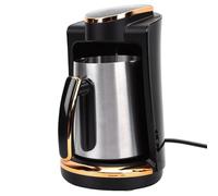 Fockety Caffettiera Turca, 250 Ml, in Acciaio Inox, Elettrica, per caffè Greco, a Riscaldamento Rapido, con Tazza Singola e Cucchiaino, Ideale per Casa, Ufficio e Viaggi (nera) (Spina europea)