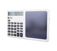 Fockety Calcolatrice Scientifica, Calcolatrice Multifunzione con Ampio Display a 12 Cifre con Blocco Note, Stilo, Portatile Alimentata a Energia Solare o a Batteria per (WHITE)