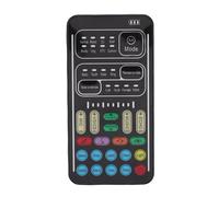 Fockety Cambiavoce portatile, mini scheda audio con auricolari, interfaccia da 3,5 mm, diverse modalità, scheda audio per camuffamento vocale in diretta per telefono, tablet, laptop,