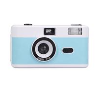 Fockety Camera da 35 Mm per Pellicola, Fotocamera Vintage Leggera Riutilizzabile, Fotocamera Digitale retrò con Flash Integrato, Obiettivo F/8 28 Mm (batteria AAA) Non Sono incluse) (blu e bianco)