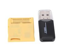 Fockety Cartuccia Dual Core Revolution, Cartuccia con Adattatore per Scheda per 2DS 3DS LL MD GB GBC FC PCE Scheda per Videogiochi Precaricata Plug and Play (YELLOW)