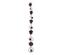 Fockety Catena di Pioggia a Forma di Pinecone, Cattura di Pioggia in Metallo Decorativo da 113 Cm con 5 Pini e Campane, Degradazione della Grondaia della Catena di Pioggi Sospesa