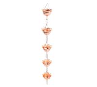 Fockety Catena di Pioggia di Rame, Design Floreale da 3,28 Piedi Catena di Catcher di Pioggia Decorativa per le Grondaie, con Facile Installazione Non Sono Necessari Strumenti, per (Petalo a forma)