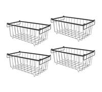 Fockety Cestini per congelatore in filo metallico, 4 pezzi 37x18x15 cm, cestini per congelatore in filo metallico con manici, organizer per alimenti, contenitori per congelatore per