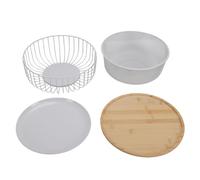 Fockety Cestino per Frutta in Filo Metallico da 2 Pezzi, Cesto per Frutta da Appoggio in Ferro, Cesto per Verdure con Coperchi per Pane, Snack, Articoli per la Casa, per Tavolo