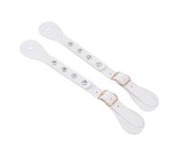Fockety Cinghie per speroni, Cinturini Regolabili in Pelle Sintetica con Decorati con ferramenta in Metallo per speroni da Equitazione da Uomo e da Donna. (White)