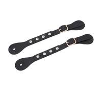 Fockety Cinghie per speroni, Cinturini Regolabili in Pelle Sintetica con Decorati con ferramenta in Metallo per speroni da Equitazione da Uomo e da Donna. (Black)