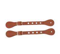 Fockety Cinghie per speroni in Pelle, 1 Paio di Cinturini Regolabili per speroni Vintage in Pelle Sintetica Decorati con, per Stivali e Cavalieri (Brown)