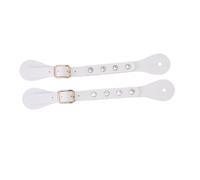 Fockety Cinghie per speroni in Pelle, 1 Paio di Cinturini Regolabili per speroni Vintage in Pelle Sintetica Decorati con, per Stivali e Cavalieri (White)