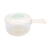 Fockety Ciotola per lavare la frutta con colino, 2 in 1 con manico pieghevole, cestello di scarico e contenitore, in PP rinforzato, PET, HIPS, centrifuga per insalata, frigorifero (GREEN)