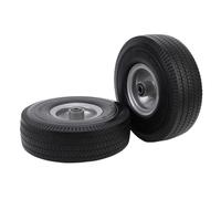 Fockety Confezione de 2 Pneumatici e Ruote in Gomma Piena de 10 Pollici, Pneumatici antiforatura de 4,10/3,50 Pollici con Cuscinetti de 5/8 Pollici e mozzos Offset de 2,2 Pollici