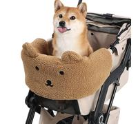 Fockety Copripasseggino per Animali Domestici, Cuscino per Passeggino per Cani Rimovibile e Lavabile, Protezione per Passeggino Nella Sezione Anteriore in Caldo Cotone (BROWN)