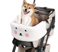 Fockety Copripasseggino per Animali Domestici, Cuscino per Passeggino per Cani Rimovibile e Lavabile, Protezione per Passeggino Nella Sezione Anteriore in Caldo Cotone (WHITE)