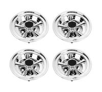 Fockety Copriruota SS del Carrello da Golf, copriruota Universale da 8 Pollici in Argento Cromato per Carrello da Golf con Installazione a Scatto, per EZGO (Set di 4)