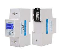 Fockety DDS015M Wattorametro - Misuratore Digitale di Watt, Energia Elettrica - Energia Monofase Ripristinabile per Potenza, Corrente, Fattore Adatto a Varie Situazioni Montaggio su Guida DIN 35 Mm